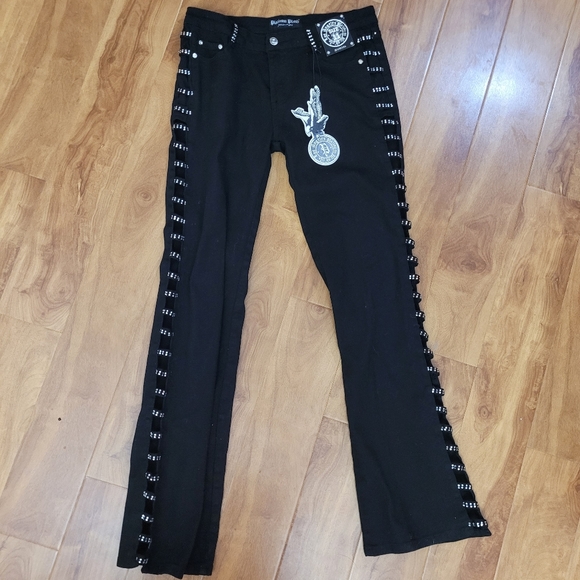 Black stylish pekaboo jeans - Picture 1 of 7